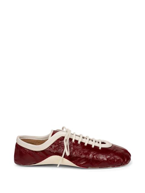 DRIES VAN NOTEN Leren leather ballerina sneakers - Red - zdjęcie produktu nr 1