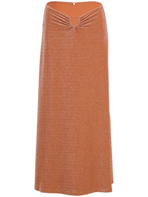 Johanna Ortiz Rainstorm lurex-detail midi skirt - Orange - zdjęcie produktu nr 1