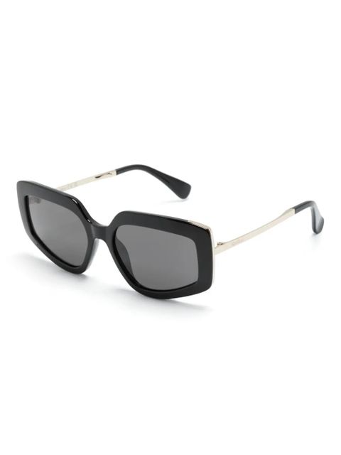 Max Mara Eyewear engraved-logo square-frame sunglasses - Black - zdjęcie produktu nr 2
