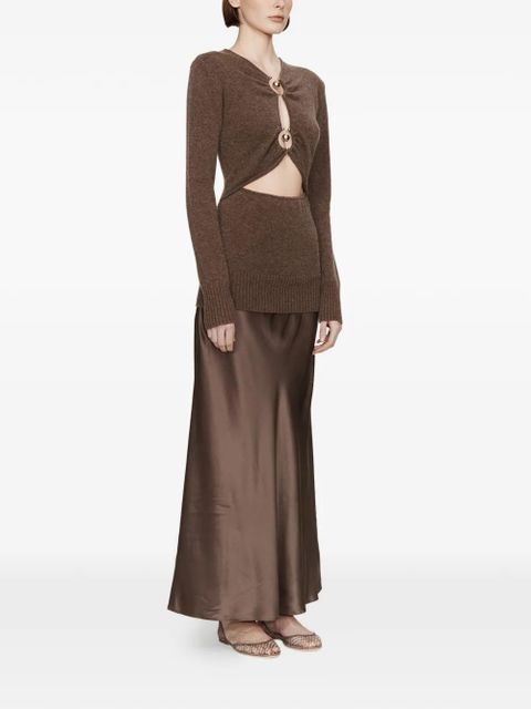 Christopher Esber Orbit Ruched Monument cut-out dress - Brown