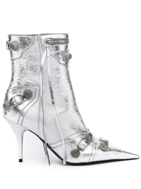 Balenciaga Cagole 90mm metallic ankle boots - Silver - zdjęcie produktu nr 1