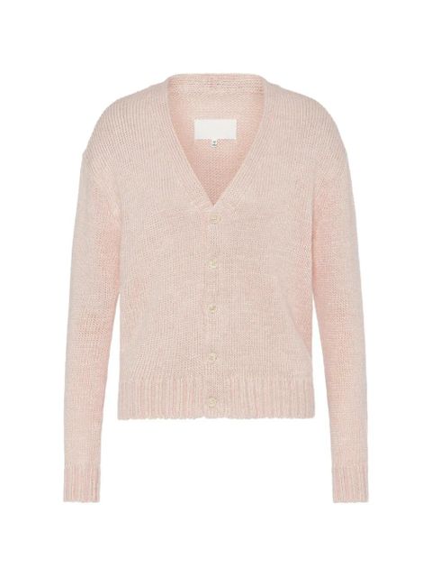 Maison Margiela ribbed V-neck cardigan - Pink - zdjęcie produktu nr 1