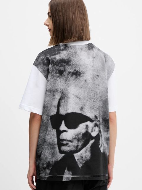 Karl Lagerfeld Jeans t-shirt bawełniany damski kolor biały A4W17096 - zdjęcie produktu nr 1