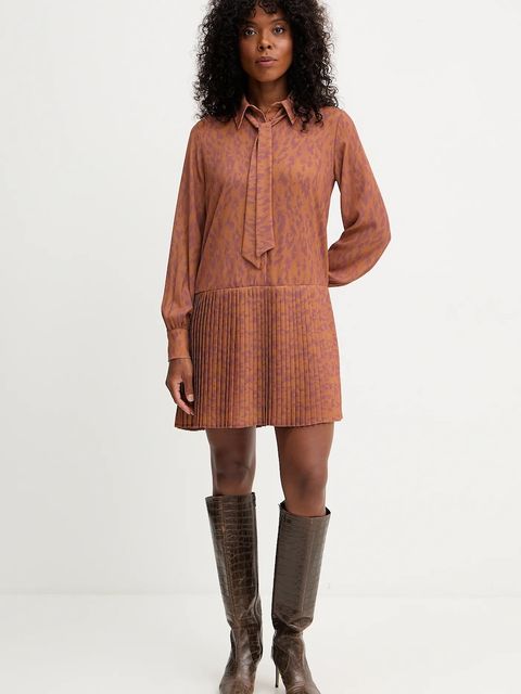 Silvian Heach sukienka BENYE kolor brązowy mini prosta GPA25467VE - zdjęcie produktu nr 2