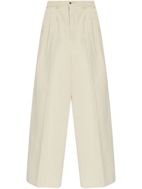 Maison Margiela cotton wide-leg trousers - Neutrals - zdjęcie produktu nr 1