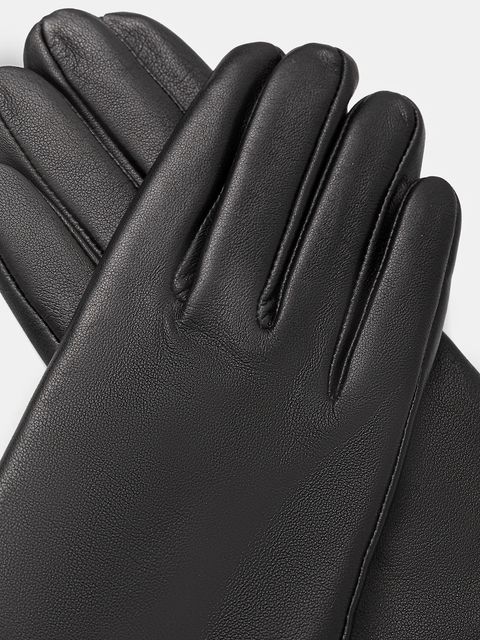 Answear.LAB rękawiczki skórzane damskie kolor czarny - zdjęcie produktu nr 2