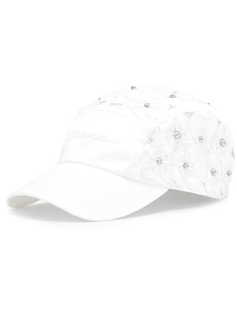 Dolce & Gabbana broderie-anglaise cotton cap - White - zdjęcie produktu nr 1