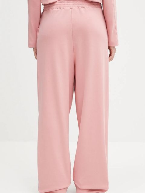 Pangaia spodnie dresowe DNA Double Jersey Pleated Trousers damskie kolor różowy z nadrukiem 10002356