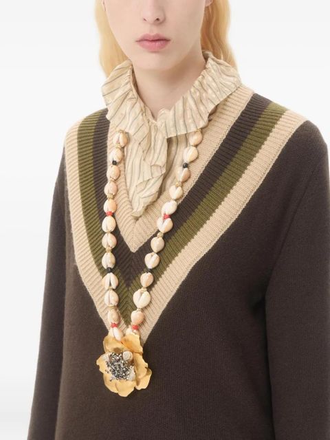 Valentino Garavani flower-embellishment necklace - Gold - zdjęcie produktu nr 2