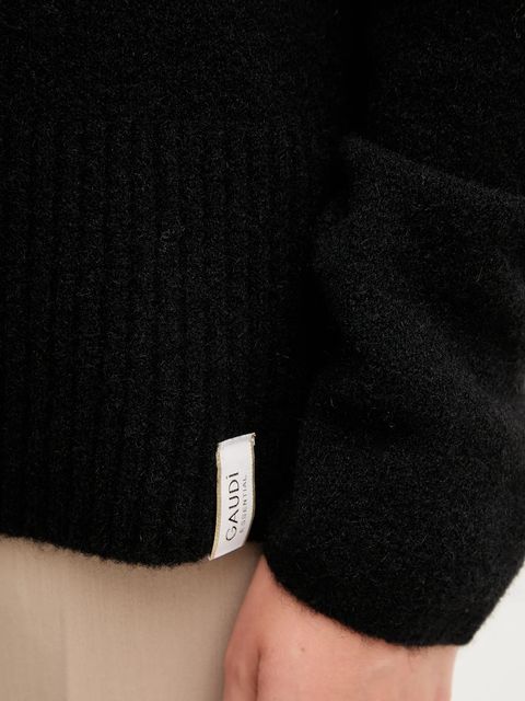 Gaudi sweter damski kolor czarny z golfem 521FD53011