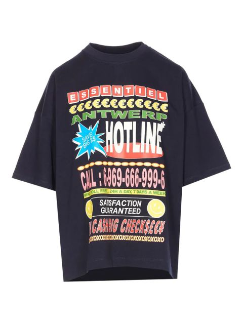 Essentiel Antwerp printed crewneck T-shirt - Blue - zdjęcie produktu nr 1