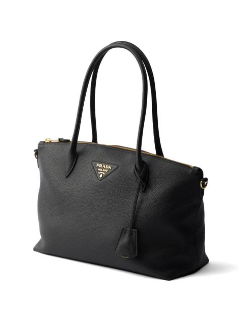 Prada large leather tote bag - Black