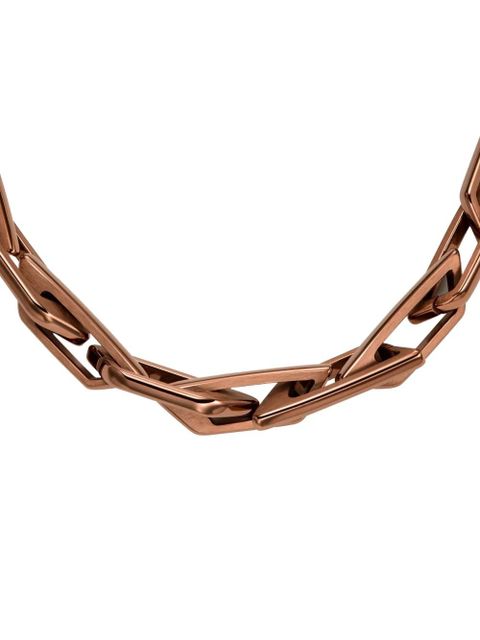 Diesel Dx1646200 interlocking logo chain necklace - Brown