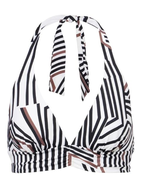 Max Mara Alberta asymmetric striped bikini top - White - zdjęcie produktu nr 1
