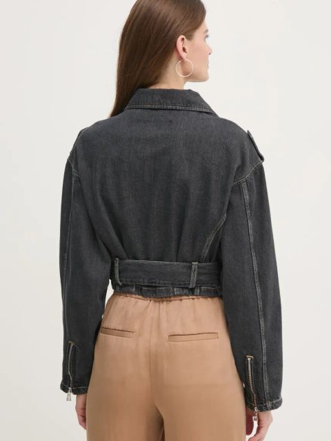 Guess kurtka jeansowa SANDY damska kolor szary przejściowa W5RN58 D5LF1