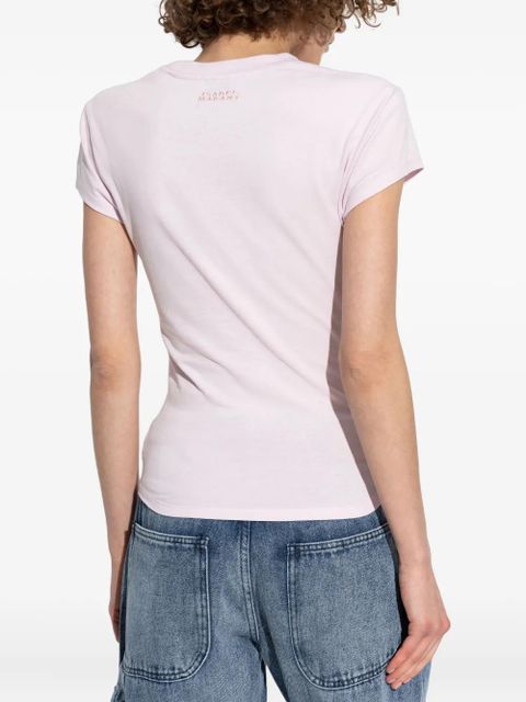 ISABEL MARANT gathered-detail cotton t-shirt - Pink - zdjęcie produktu nr 2
