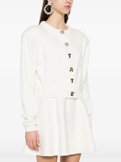 ROTATE BIRGER CHRISTENSEN lettering-buttons cardigan - White