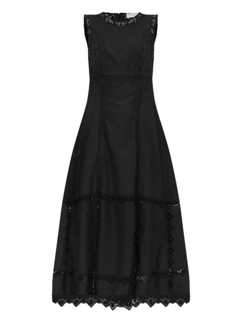 Ulla Johnson Anela lace-trimmed midi dress - Black - zdjęcie produktu nr 1