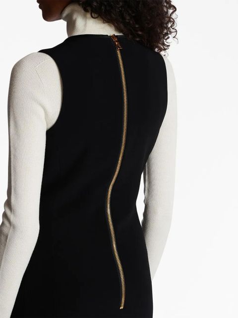 Balmain V-neck button-front minidress - Black