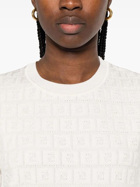FENDI FF-jacquard T-shirt - White