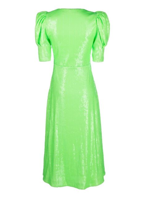 ROTATE BIRGER CHRISTENSEN sequinned V-neck midi dress - Green - zdjęcie produktu nr 2