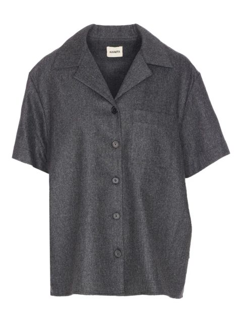 KHAITE Riordan buttoned short-sleeve shirt - Grey - zdjęcie produktu nr 1