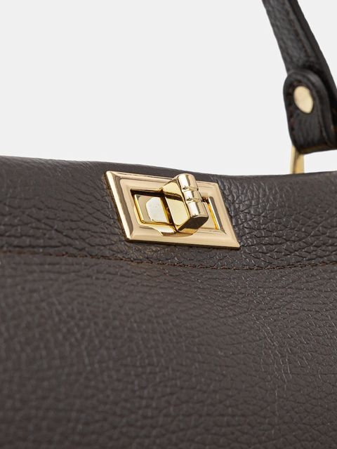 Answear.LAB torebka skórzana kolor brązowy