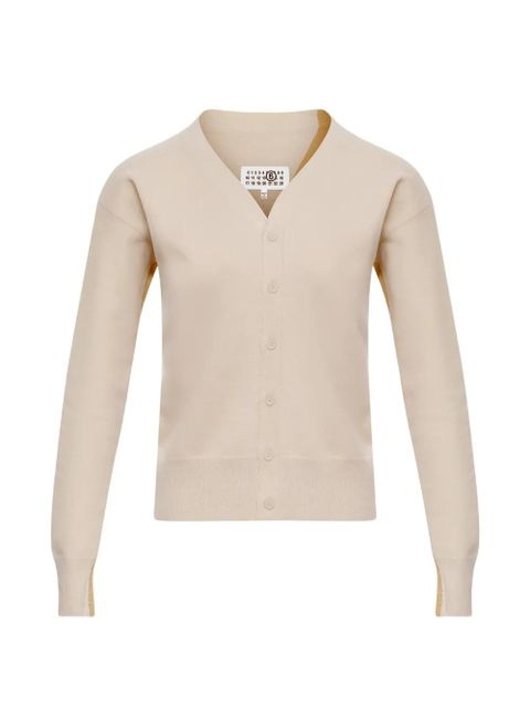 MM6 Maison Margiela V-neck buttoned cardigan - Neutrals - zdjęcie produktu nr 1