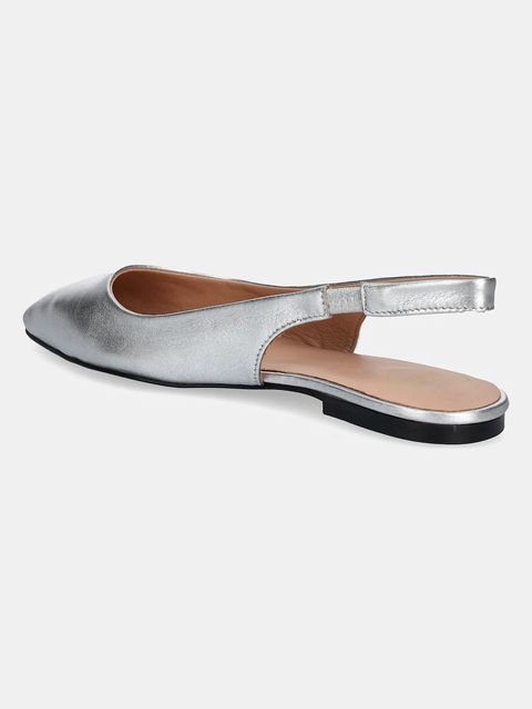 Love Moschino baleriny skórzane kolor srebrny z odkrytą piętą JA11021G1MIF0902 - zdjęcie produktu nr 2