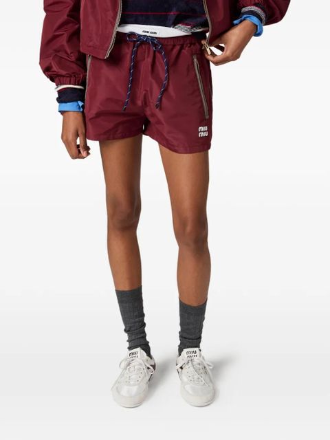 Miu Miu elasticated drawstring-waist shorts - Red