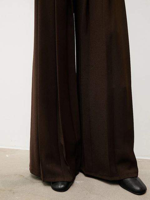 Answear.LAB spodnie damskie kolor brązowy szerokie high waist