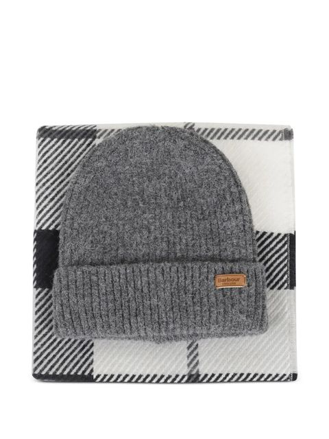 Barbour knitted beanie-scarf set - Grey - zdjęcie produktu nr 1