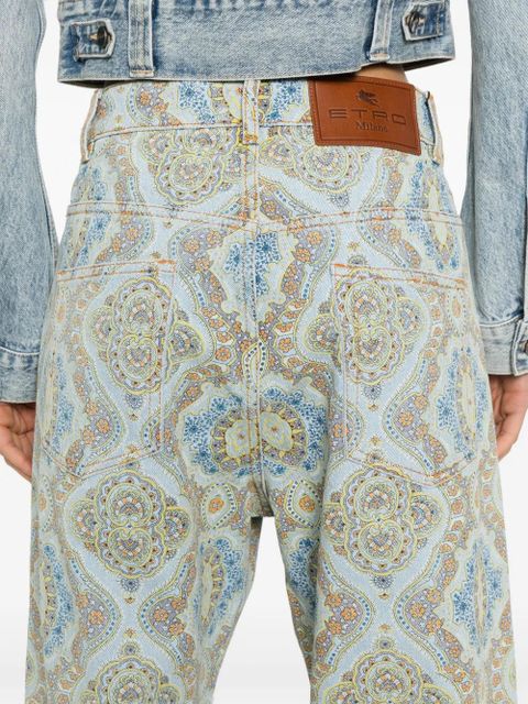 ETRO paisley-print straight-leg jeans - Blue