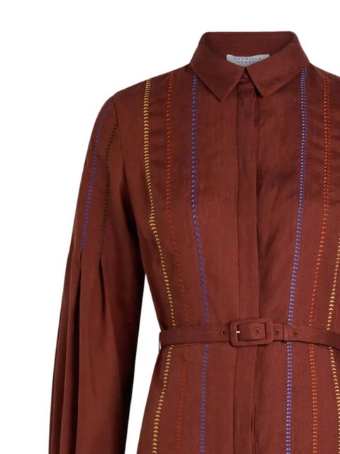 Gabriela Hearst Aleka belted midi shirt dress - Red