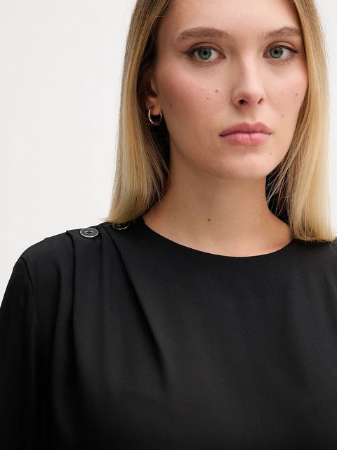 Gaudi bluzka damska kolor czarny gładka 521FD45032