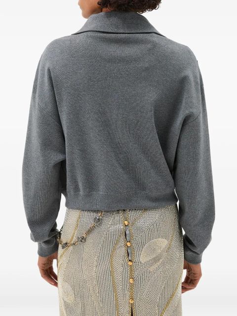 Versace panelled zip-up cardigan - Grey