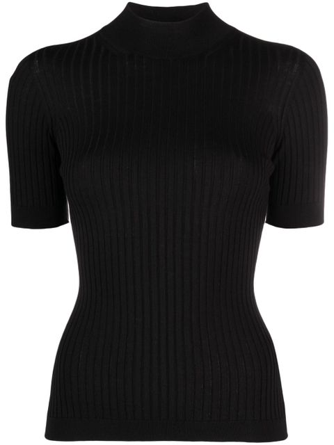 Versace ribbed-knit short-sleeve top - Black - zdjęcie produktu nr 1