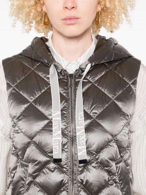 Max Mara quilted hooded gilet - Grey