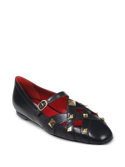 Valentino Garavani studded strappy ballet flats - Black - zdjęcie produktu nr 2