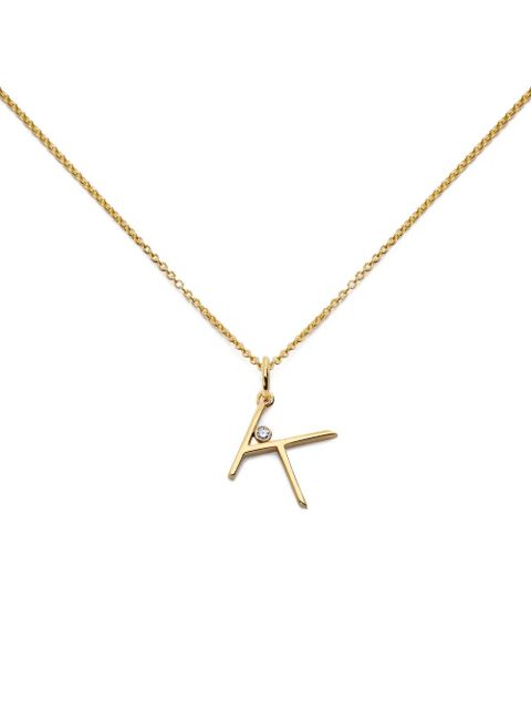 Monica Vinader solitaire diamond initial K pendant - Gold - zdjęcie produktu nr 2