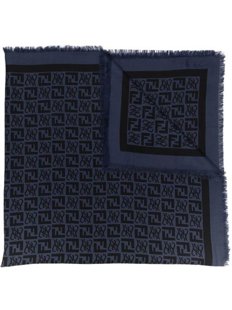Fendi monogram-print scarf - Blue - zdjęcie produktu nr 1