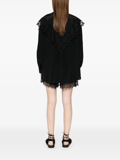 Simone Rocha lace-trim shirt - Black