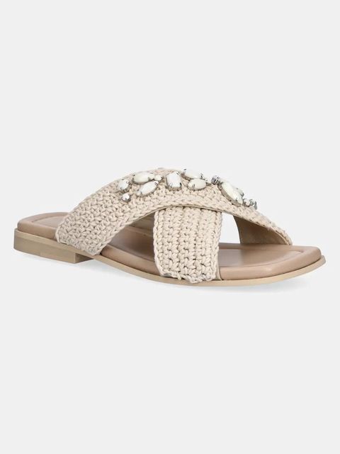 Inuikii klapki Woven Crossed Stones damskie kolor beżowy 1004.003.0611.100 / 70104-369 - zdjęcie produktu nr 1