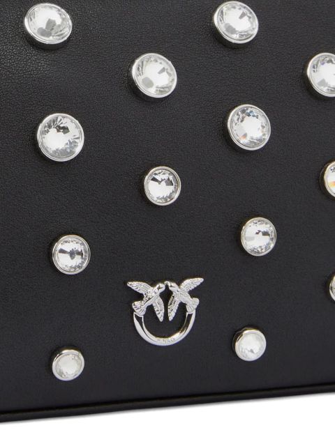 PINKO crystal-embellished chain cross body bag - Black