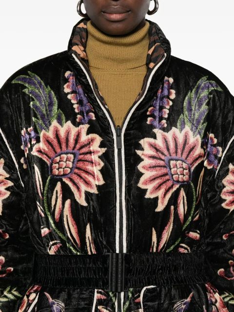 FARM Rio floral-embroidered jacket - Black