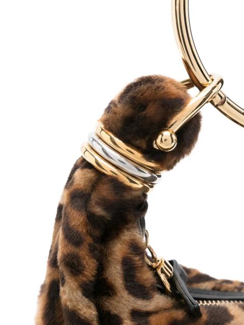 Chloé bracelet-handle shearling shoulder bag - Brown