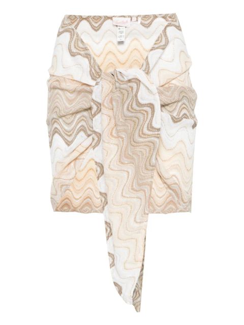 MC2 Saint Barth wave-motif pareo - Neutrals