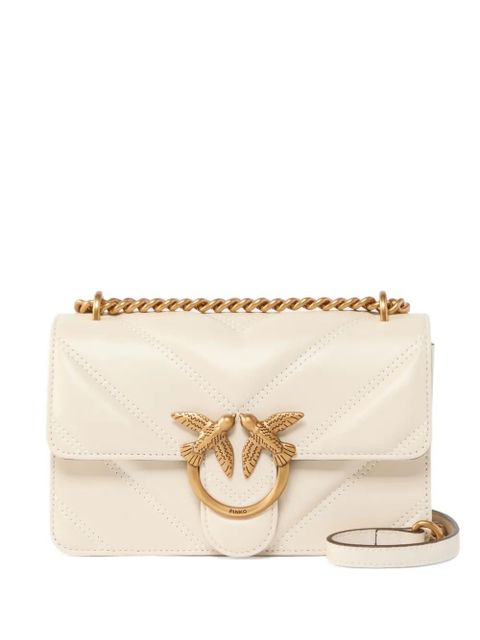 PINKO mini Love quilted Love Birds-embellished crossbody bag - White - zdjęcie produktu nr 1