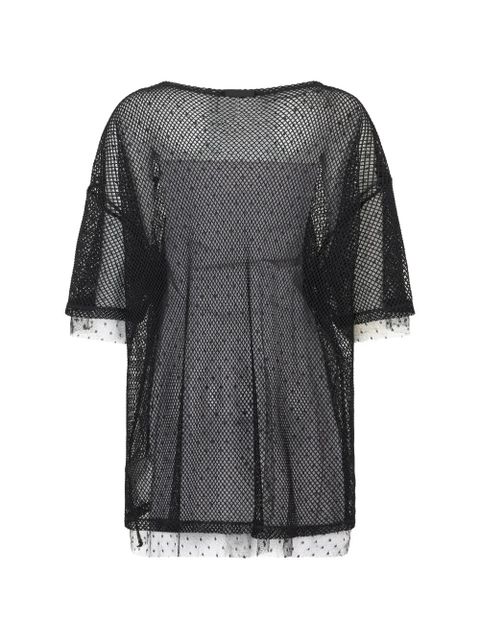 Valentino Garavani mesh overlay T-shirt - Black - zdjęcie produktu nr 2