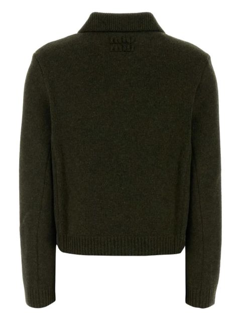 Miu Miu collared pocket cardigan - Green - zdjęcie produktu nr 2